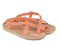 Lovelies Sandaler - Isola - Jute Sole sandal w/Toe, Orange
